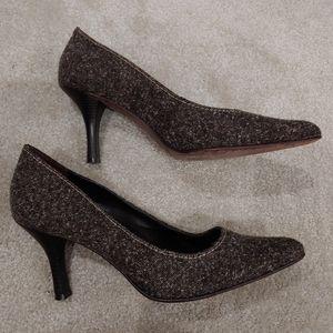 ANTONIO MELANI brown tweed heels